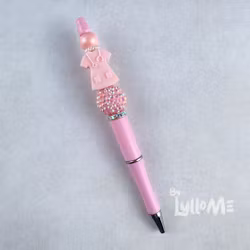 PENNA MED PÄRLOR -"Sjuksköterska"- ROSA/ROSA