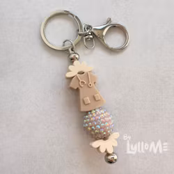 KEYRING - Nurse / Beige -Silver