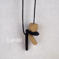 AMNINGSHALSBAND Silimama - Shapes -Midnight Black/Latte
