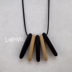 AMNINGSHALSBAND Silimama -  Drops - Midnight Black and Latte