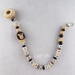 ID-KORT/ NYCKEL HÅLLARE med Daisy clips IGELKOTT  VALFRI TEXT - Wheat - Choco