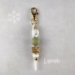 KEYRING Santa Green /gold