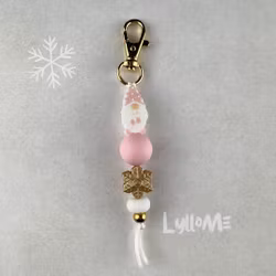KEYRING Santa Pink /Gold