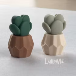 KEY RING -3D Succulent Earth Brown/ GOLD