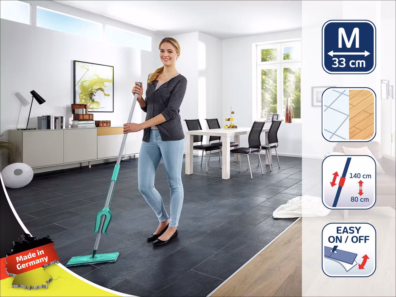 Leifheit Golvmopp Picobello M Micro Duo med Teleskopskaft