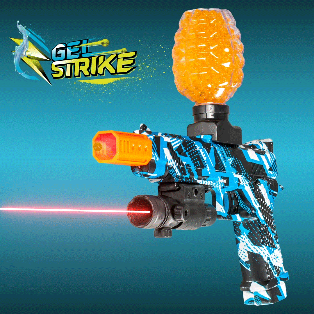 Gelstrike Rapid Blaster Storm i blå färg med lasersikte.