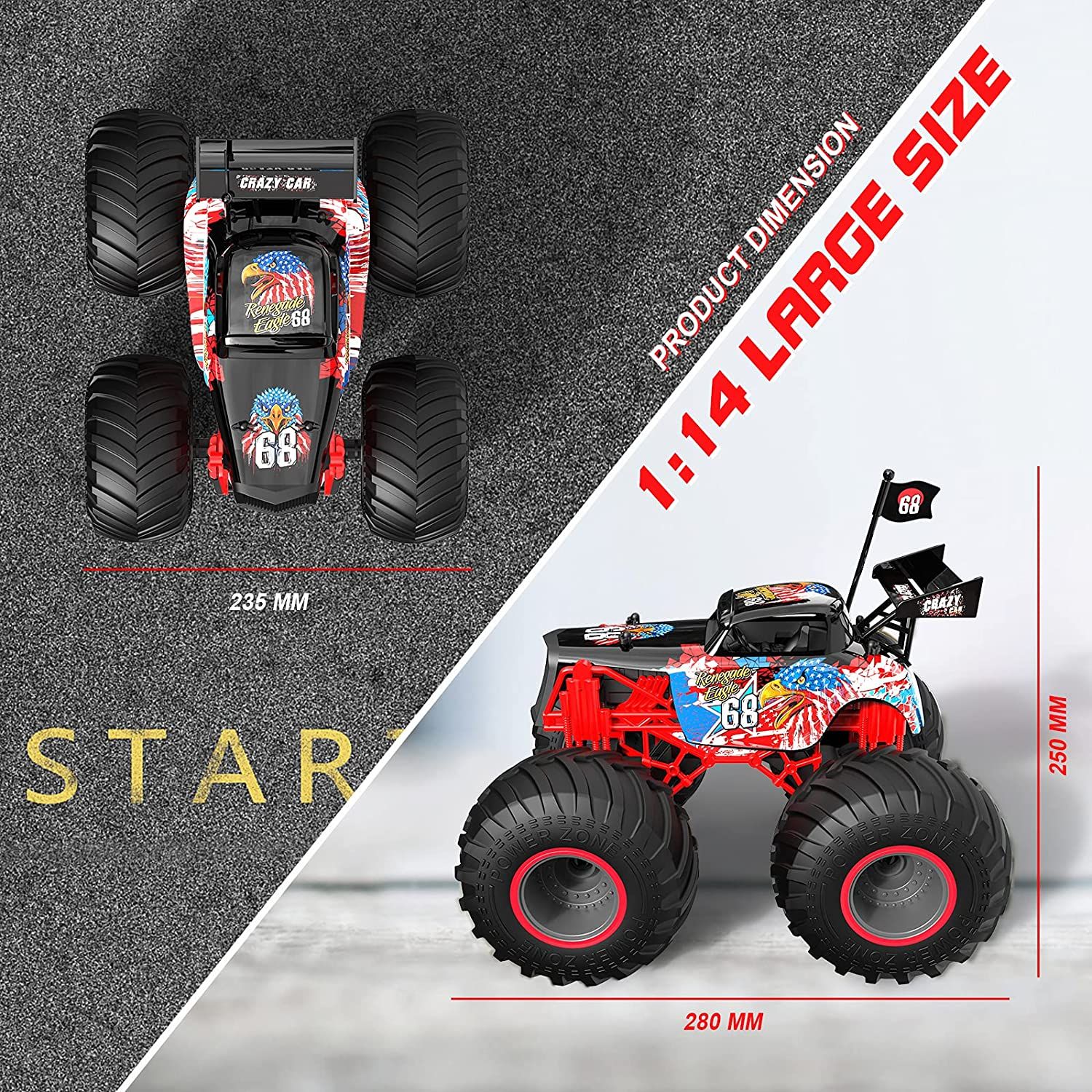 Tech RC Monster Truck Eagle 68 RC Car