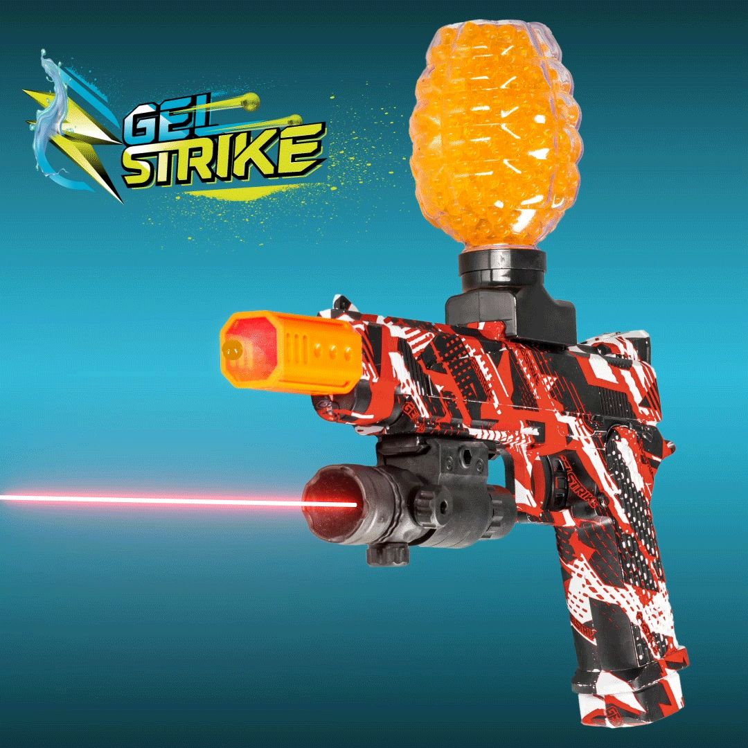 Gelstrike Rapid Blaster Storm i röd färg med lasersikte.