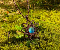 Mandala-halsband med Labradorit