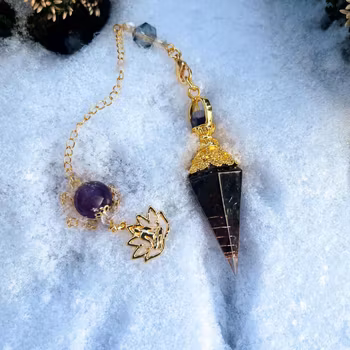 Granat – Pendel Orgonit Guld