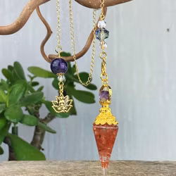 Karneol – Pendel Orgonit Guld