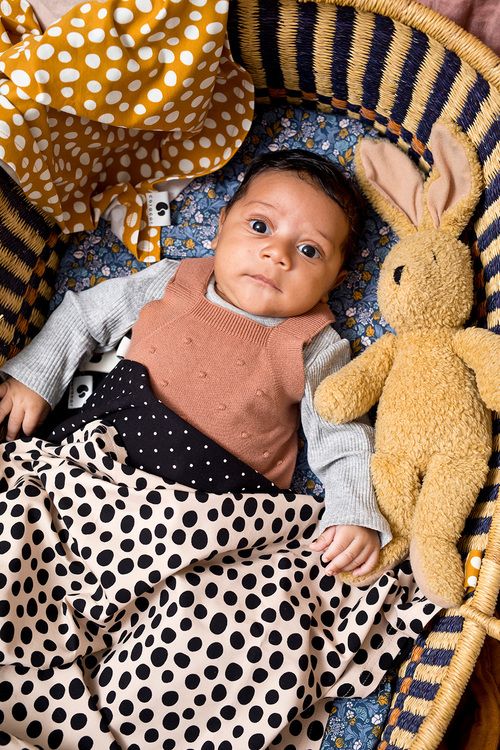 Coracor Abstract Dot Mustard Babyfilt