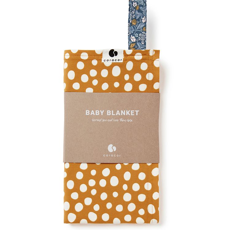 Coracor Abstract Dot Mustard Babyfilt