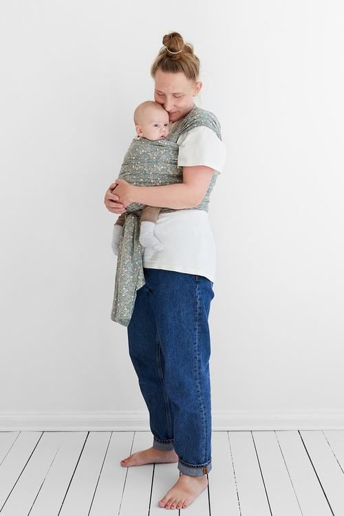 Coracor Tinyflower Green Baby wrap