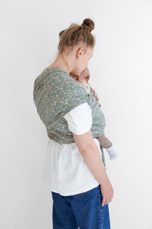 Coracor Tinyflower Green Baby wrap