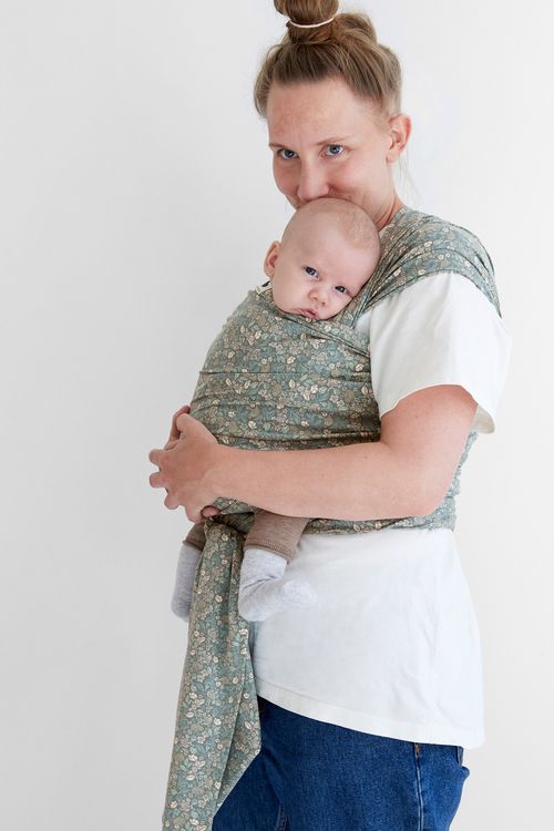 Coracor Tinyflower Green Baby wrap