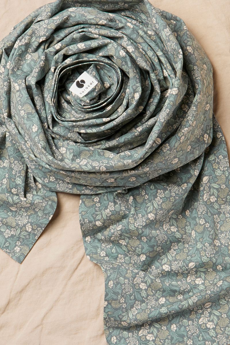Coracor Tinyflower Green Baby wrap