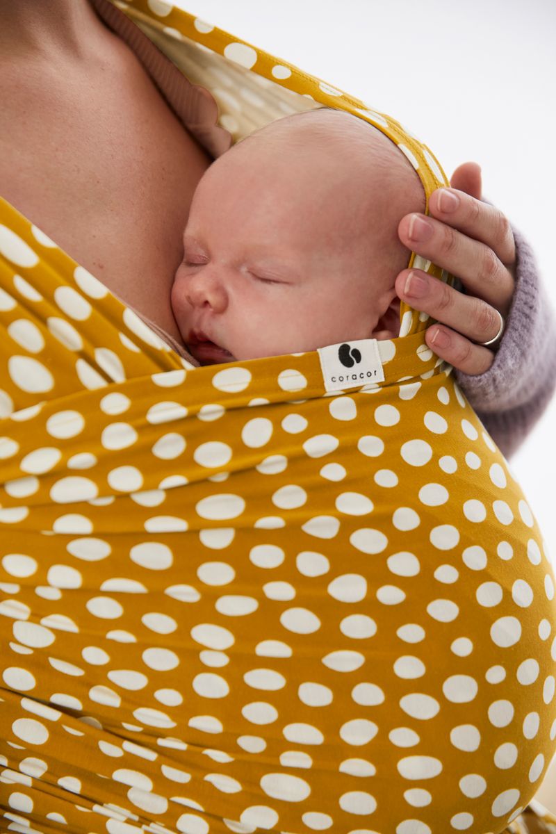Coracor Abstract Dot Mustard Baby wrap