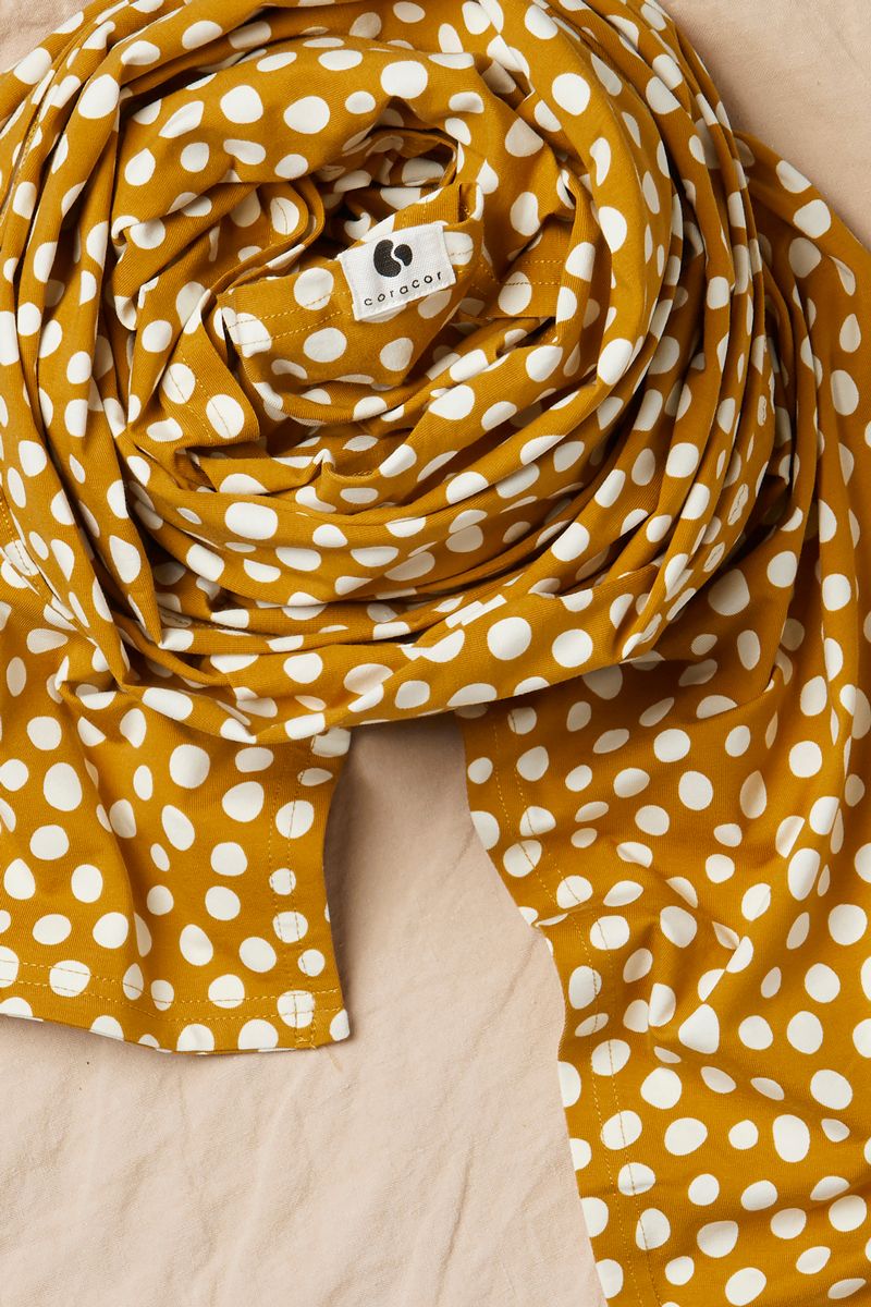 Coracor Abstract Dot Mustard Baby wrap