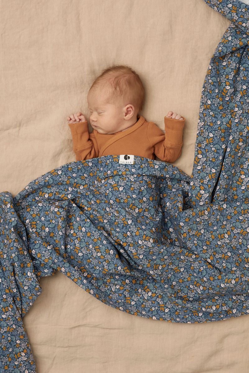 Coracor Tinyflower Blue Baby wrap
