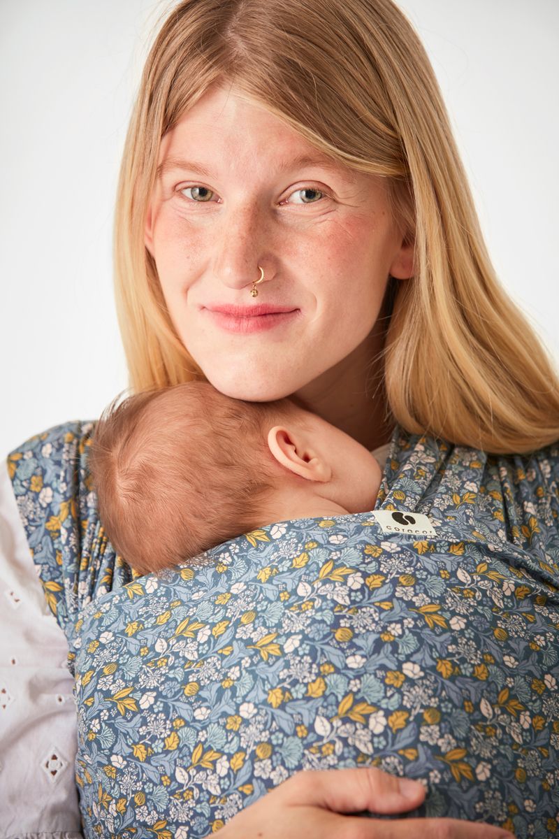 Coracor Tinyflower Blue Baby wrap