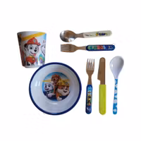 Tallrik, mugg, bestick, Paw patrol m.m., skick B