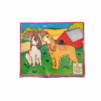 Hund-pussel, träpussel, 9 bitar, skick C