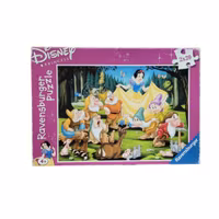 Snövit-pussel, kartong, 2 x 20 bitar, skick C