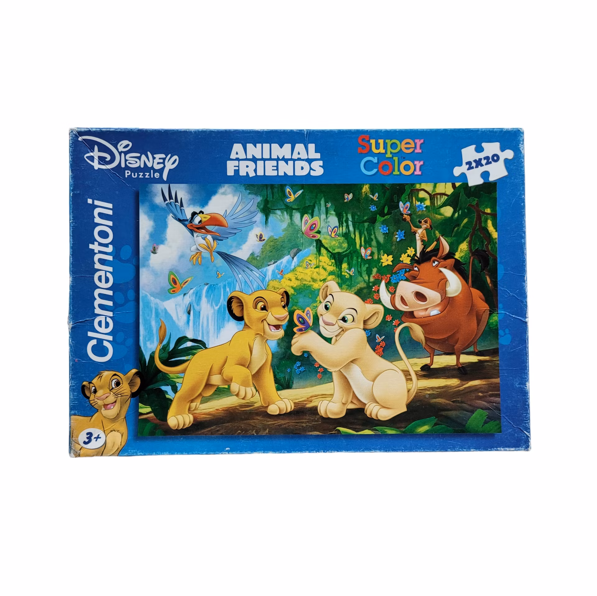 Lejonkungen/Aristocats-pussel, kartong, 2 x 20 bitar, skick B