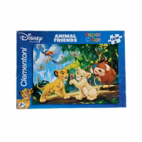 Lejonkungen/Aristocats-pussel, kartong, 2 x 20 bitar, skick B