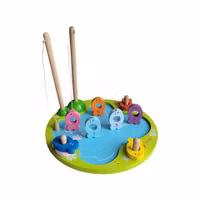 Fiskespel i trä, skick B