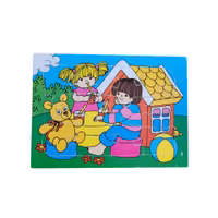 Träpussel, 12 bitar, skick B