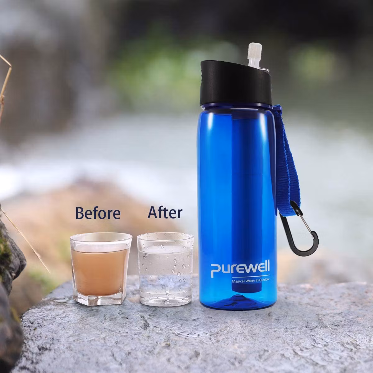 Vattenflaska med inbyggt filter 650 ml