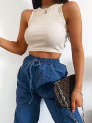 Basic Ribbed Top - Beige