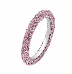 Lola crystal ring i silver med rosa kristaller