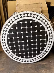 Svart/vit rutigt mosaik bord