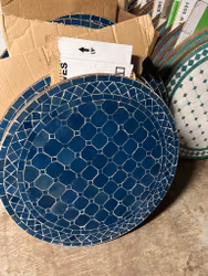 Blått mosaik bord