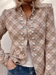 Klassisk beige rutig kavaj