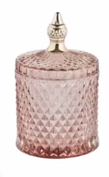 Miia Glas burk med lock i rosé/guld