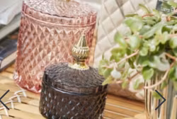 Miia Glas burk med lock i rosé/guld