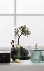 Miia Glas burk med lock i grön/guld