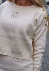 Stina klänning med tröja set beige
