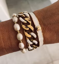 Capri armband i vitt/guld