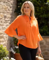 Linne blus Wilda orange