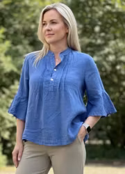 Linneblus Wilda jeans blå