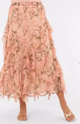 Blossom kjol rosa blommig tyll