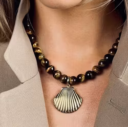 Marbella snäck halsband brun/guld