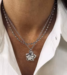 Lilly rose kort halsband silver
