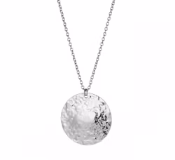 Palma långt halsband silver