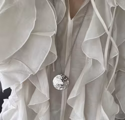 Palma långt halsband silver